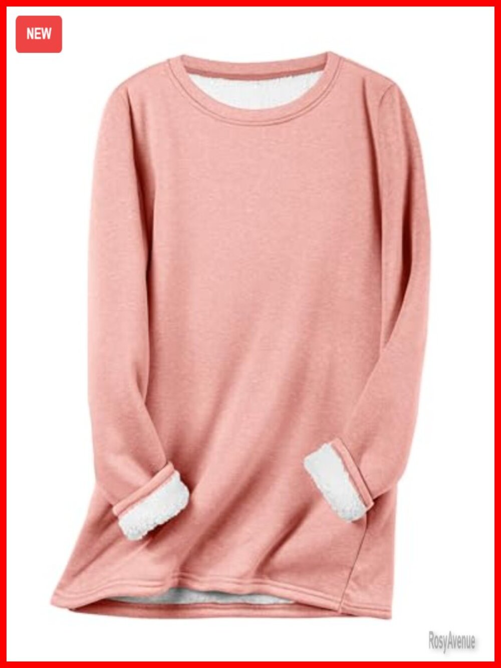 Sherpa Lined Fleece Crewneck Sweatshirt Pullover Loungewear Tunic